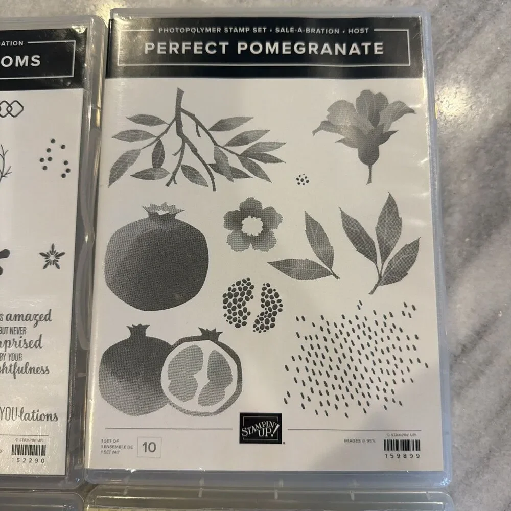 Stampin Up! Lot Of 4 Stamp Sets Flowers Holiday Plants Sentiment 37 Total Stamps